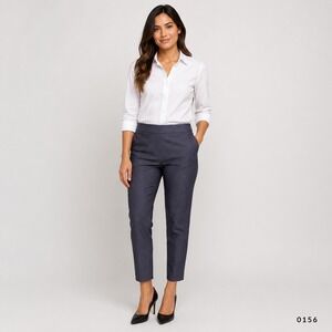 Talbots Chatham Ankle Pants Womens 2 Dark Indigo Slim Leg Side Zip New 342008
